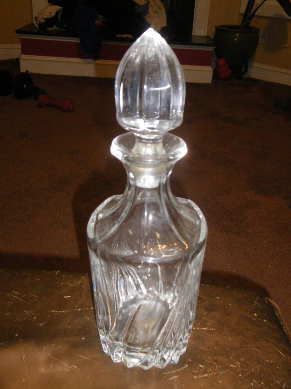 Vintage Classic Thick Heavy Crystal Decanter